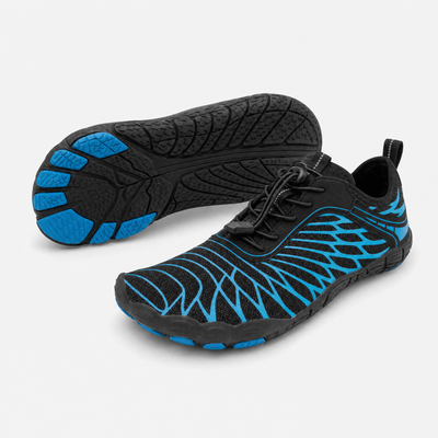 Calfro barefoot shoe in black and blue